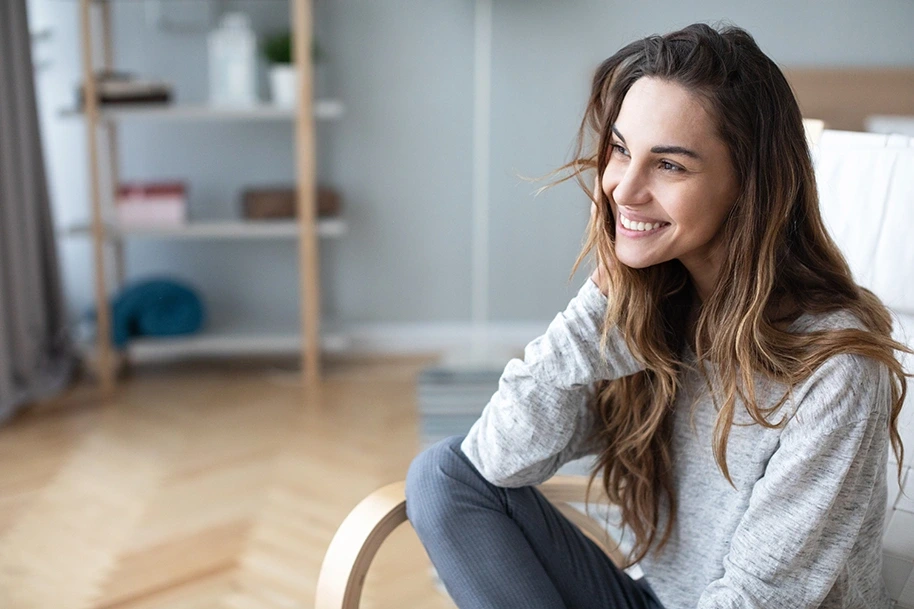 Confident woman smiling